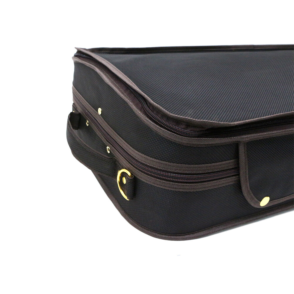 Double Violin Case Black Oxford Cloth Fits 2 Violins Adjustable Strong Handle