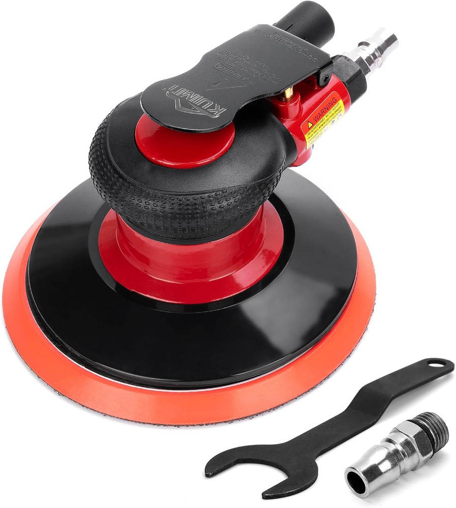 Professional 6" Dual Action Random Orbit Air Sander, Pneumatic Palm Sander, Low
