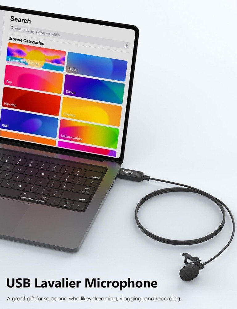 USB PC Microphone Plug & Play Omnidirectional External Lavalier Mini USB Micr...