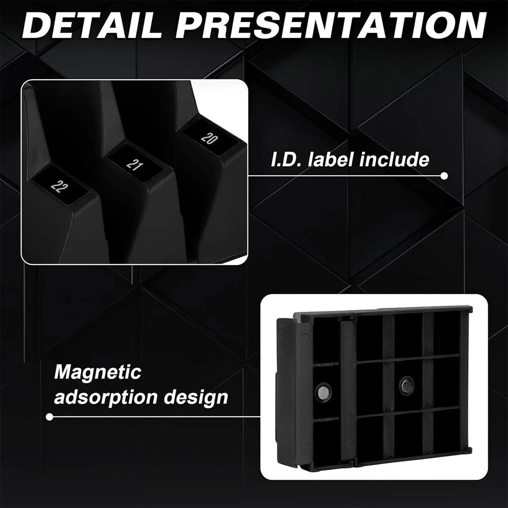 46/80PC Magnetic Modular Wrench Organizer Compact Tool Storage Slots hold Tools