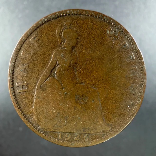 1926 Great Britain Half Penny Lightly Circulated