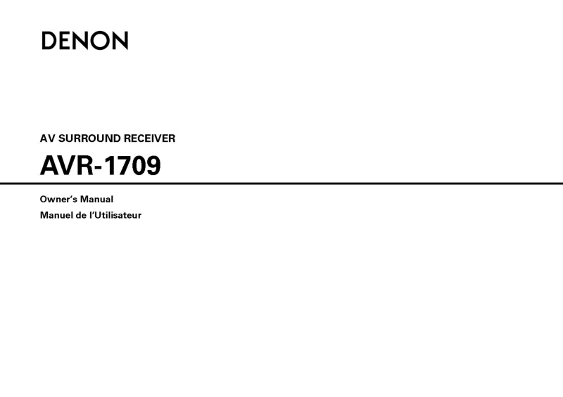 Denon AVR-1709 AV Receiver Owners Manual
