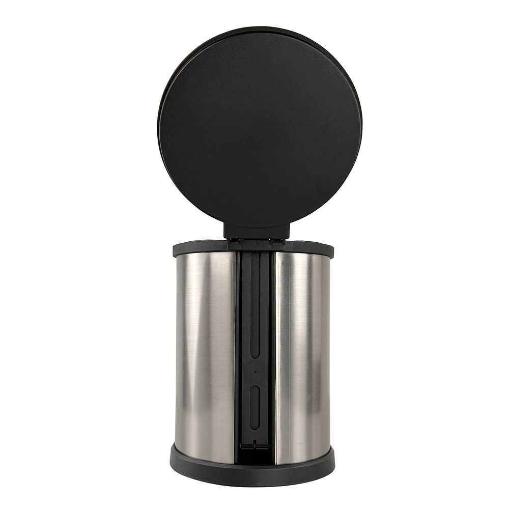 NEW!!1.5 Gallon Trash Can, Plastic Round Step Bathroom Trash Can, Silver