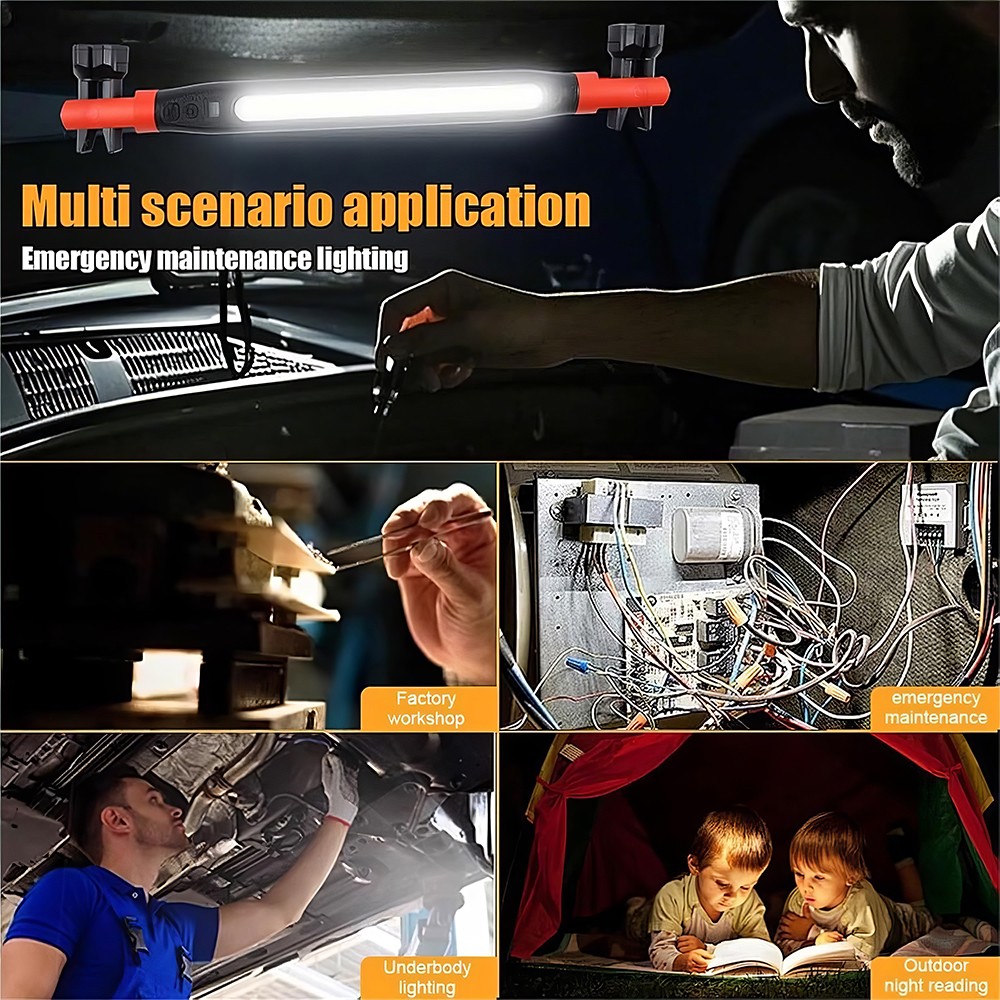 3000LM LED Work Light Rechargeable Magnetic Underhood Work Light with Hooks