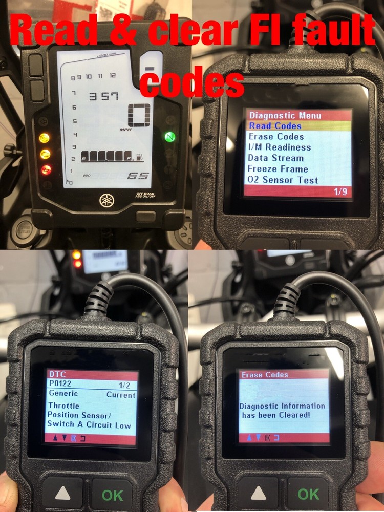 Yamaha FI, OBD2 fault code scanner diagnostic tool Tracer-900GT