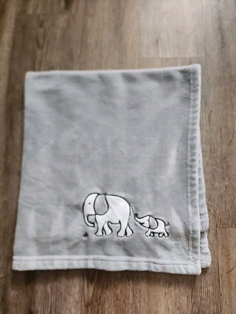 Cloud Island Target Mommy Baby Elephants Grey Plush Security Blanket Soft EUC