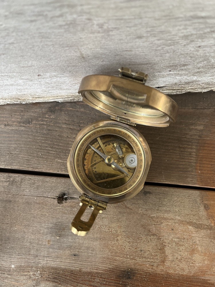 Vintage ￼Maritime Brass Compass. F