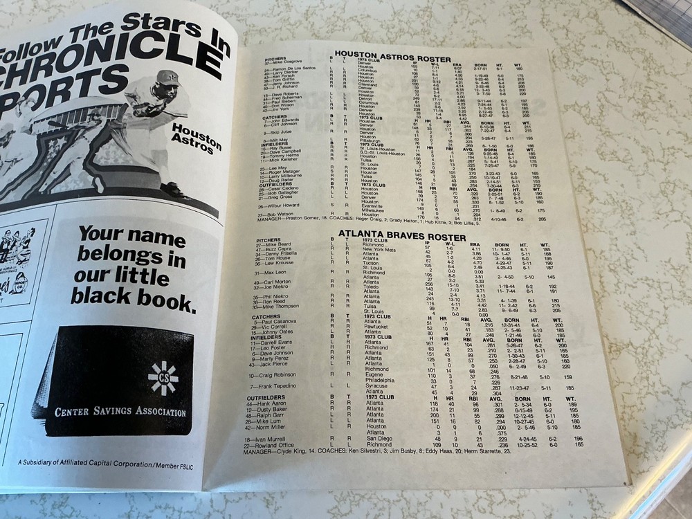 (119). 1974 Houston Astros Program--Signed