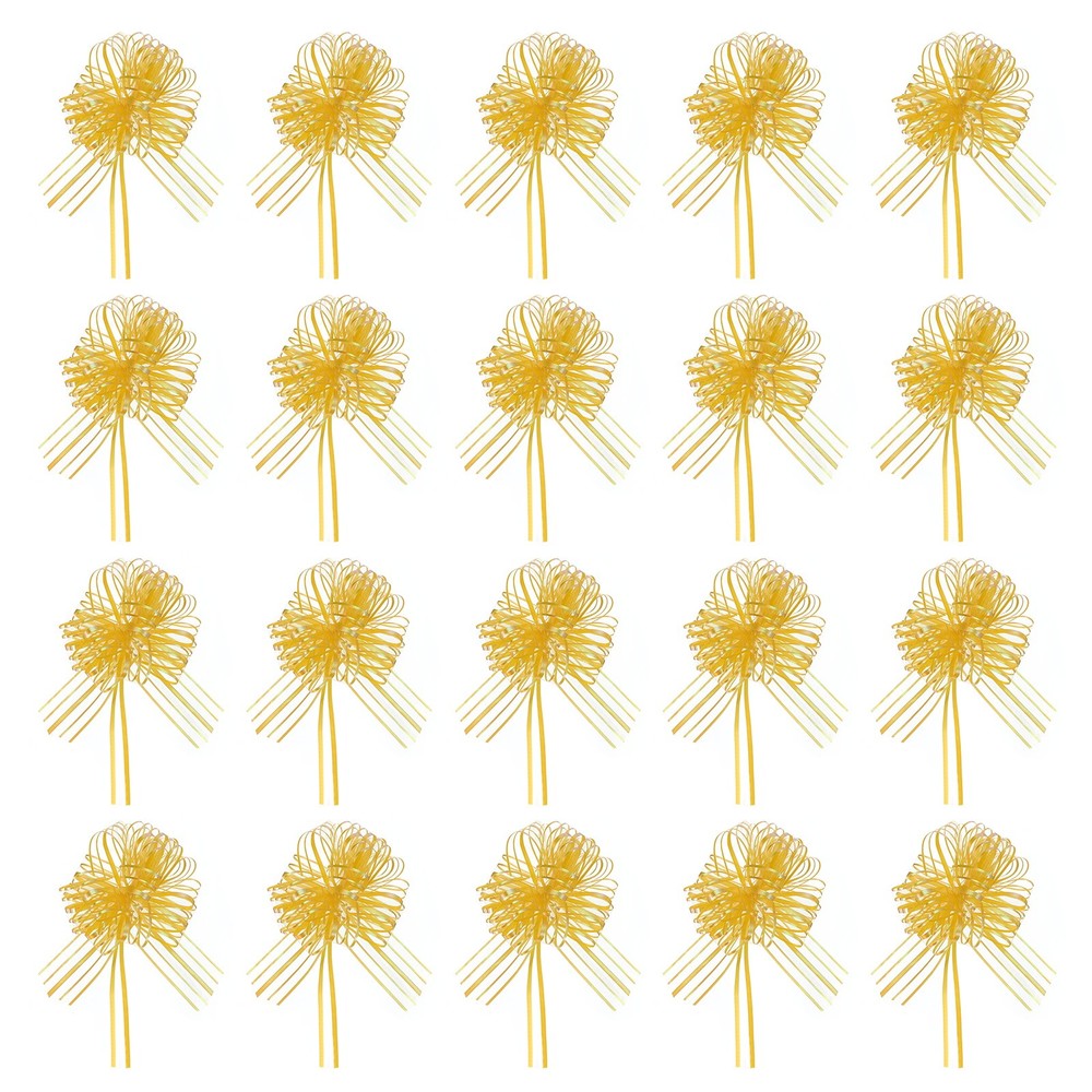 Large Gift Bow 7.5x6 Inch, 20 Pcs  Pull Bows for Gift Wrapping, Yellow