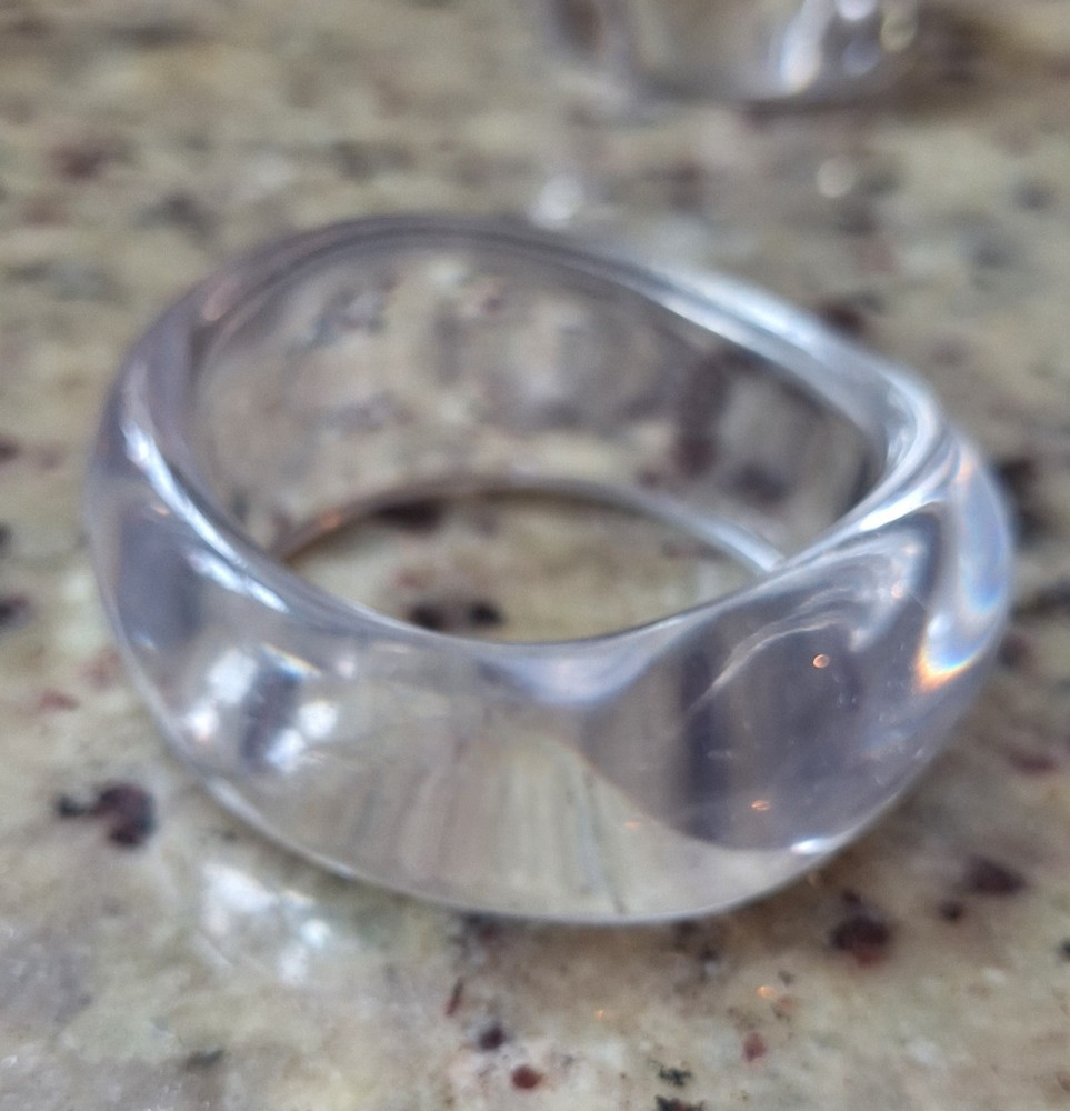 Clear High Polished Acrylic Chunky Bangle Bracelet.
