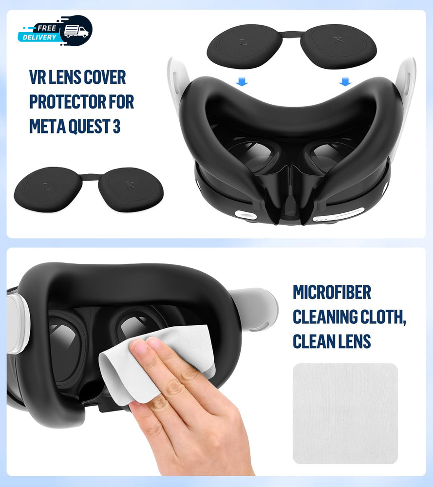 Silicone Cover Set Compatible with Meta/Oculus Quest 3 Accessories Controller