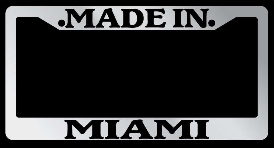 Chrome License Plate Frame Made in Miami Auto Accessory 987