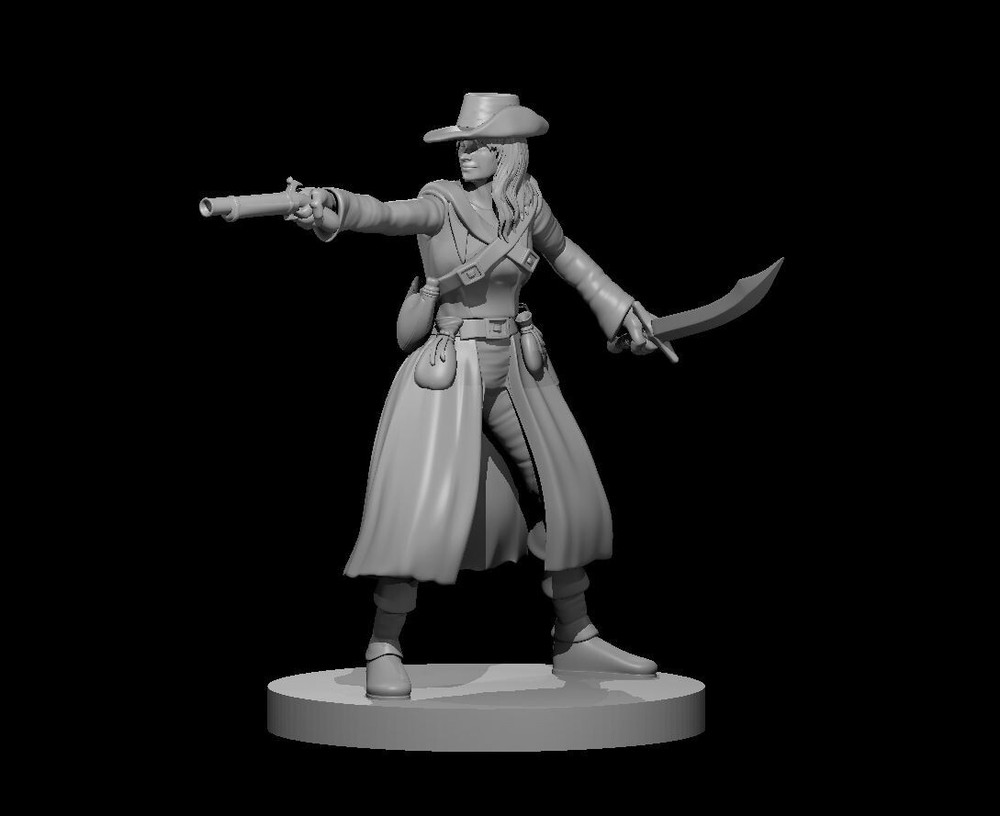 Pirate Female Commoner NPC 28mm Scale DND D&D Tabletop Mini