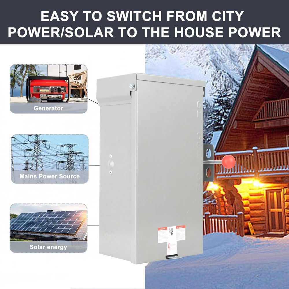 100A Generator Manual Transfer Switch 120/240V Double-Throw NEMA 4X