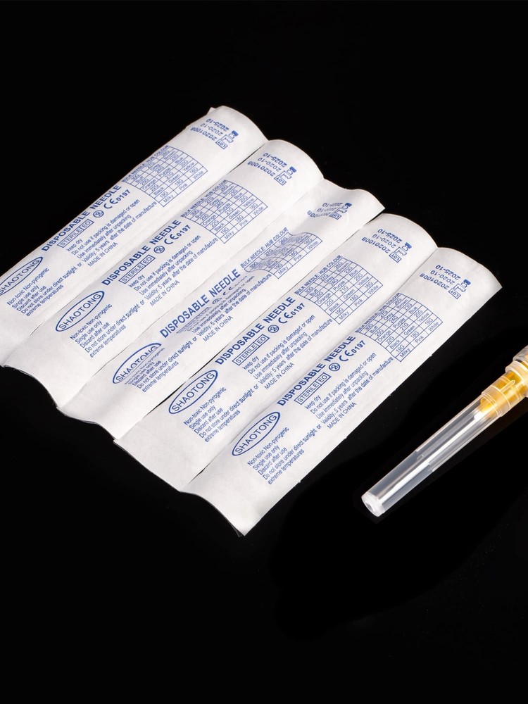Disposable Sterile Needles 100-Pack 25G 1" - Individually Wrapped