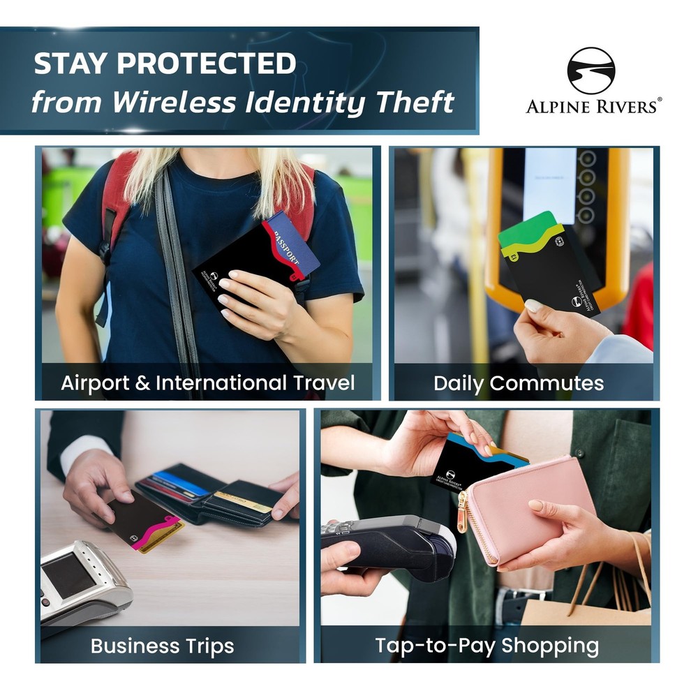 ALPINE RIVERS RFID Blocking Sleeves 18 Pack - 7 Top-Load & 7 Side-Load Credit...