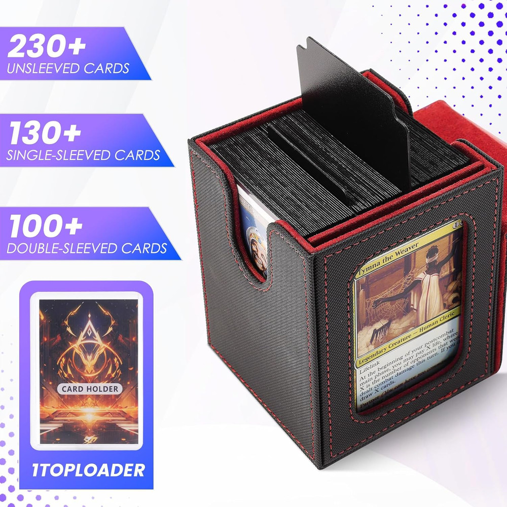 MTG Deck Box for Commander Display,Card Deck Case Fits 100 Double Sleeved Cards,
