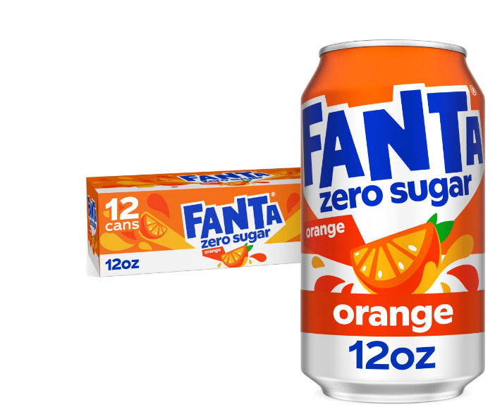 Fanta Zero Sugar Orange Soda Pop Fridge Pack Cans, 12 fl oz, 12 pack