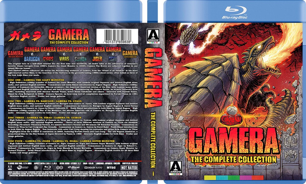Gamera The Complete Collection - Custom Blu-ray Covers W/ Empty Case (No Discs)