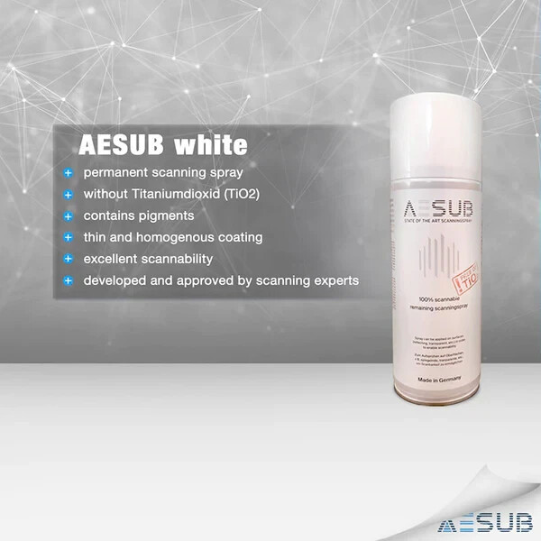 AESUB 3D Scanning spray WHITE - 6 Cans By Rapid Scan 3D