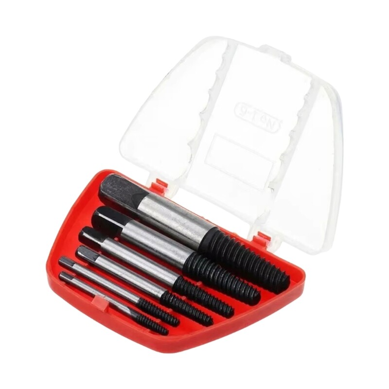 5/6Pcs Screw Extractor Center Drill Bit Guide Set Broken Damaged Remover