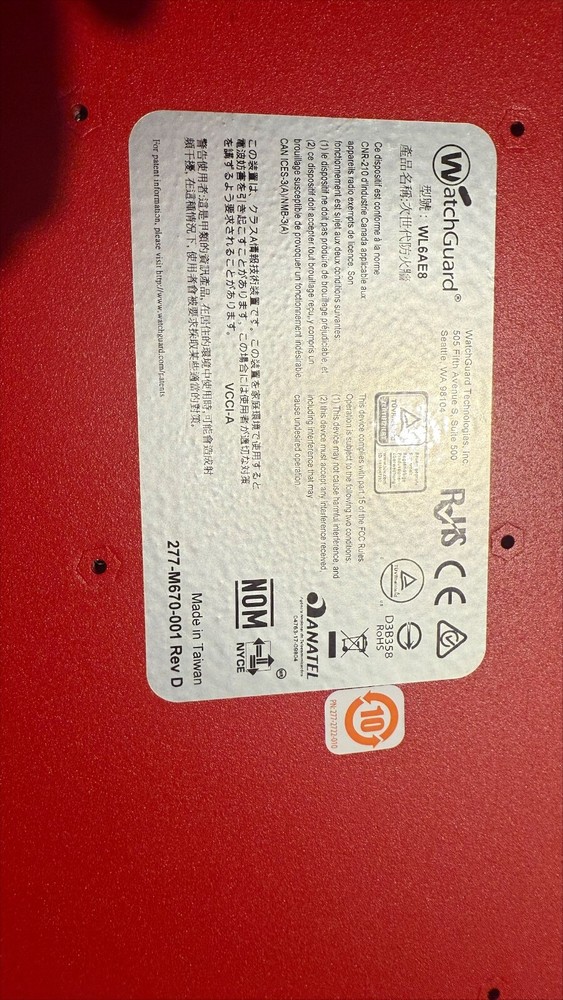WatchGuard Firebox M470 WL6AE8 8-Port Firewall Enterprise working pull