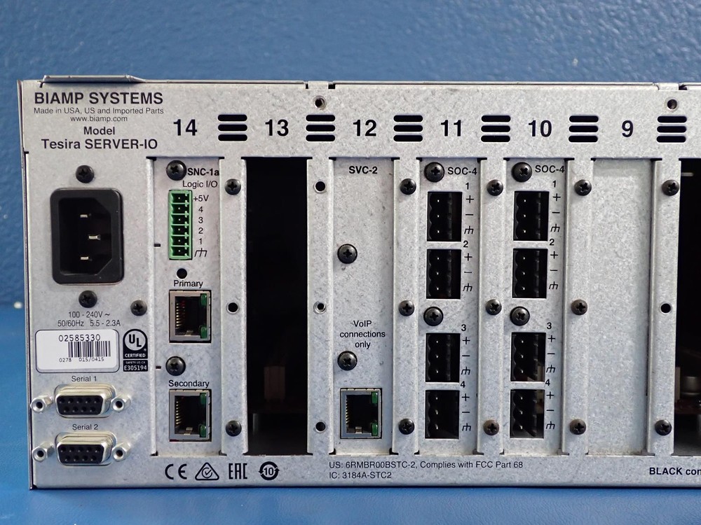 BIAMP TESIRA SERVER-IO Digital Audio Server Network