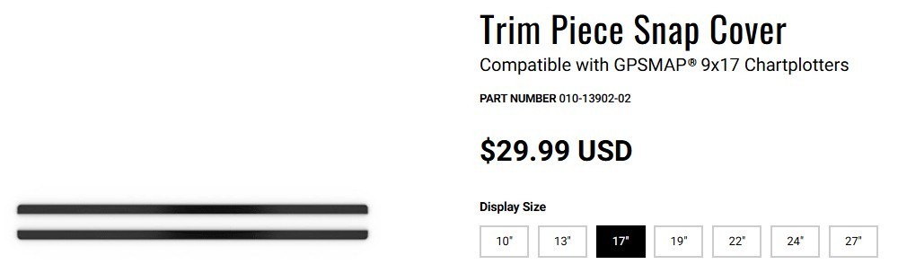 Garmin Protective Cover, Compatible with GPSMAP® 9x17 Chartplotters, Trim Pieces