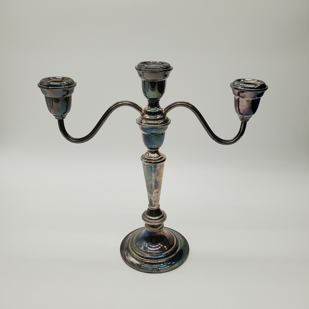 Vintage Silver Plated 3 Candle Candelabra