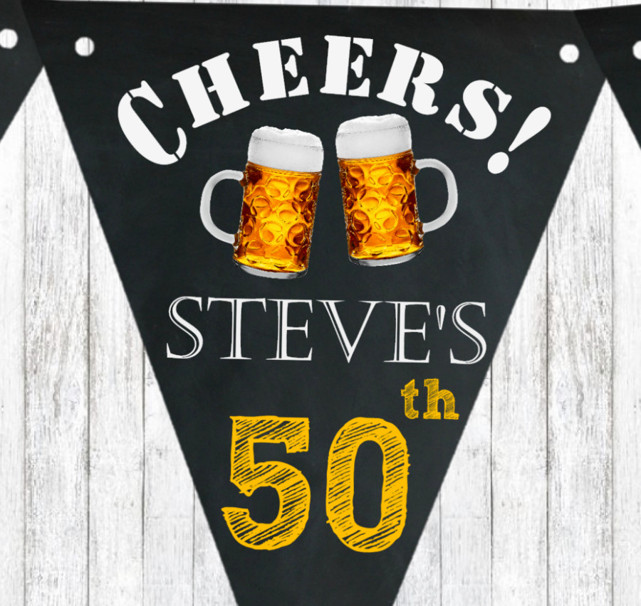 3m 'Cheers' Personalised Beer Bunting - Any Age