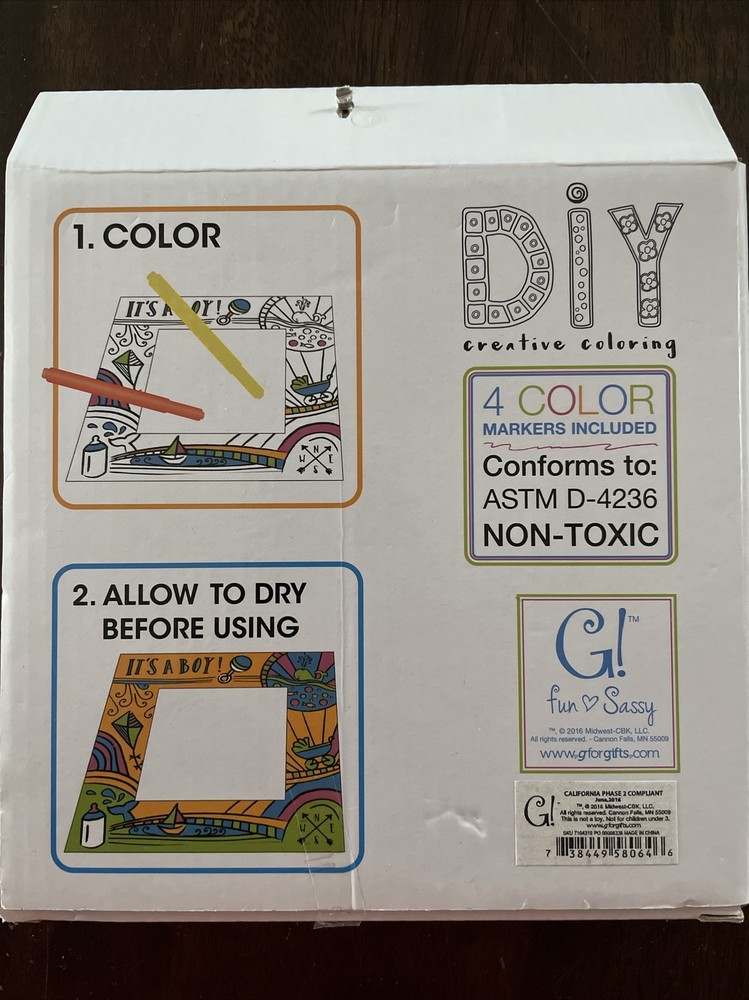 Color Me Happy DIY Creative Frame - It’s A Boy NIB