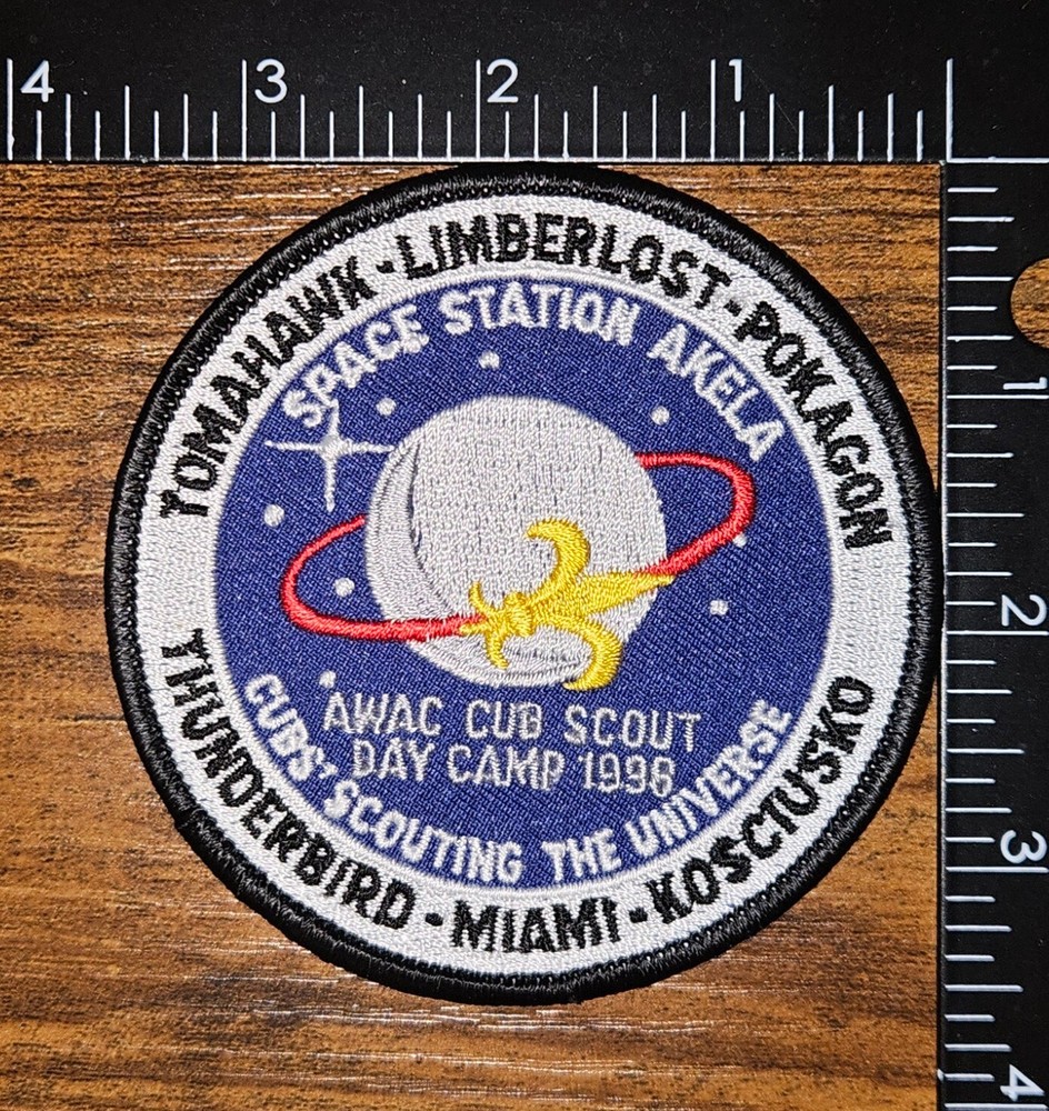 Tomahawk Limberlost Pokagon Space Station Akela Day Camp 1998 BSA Patch