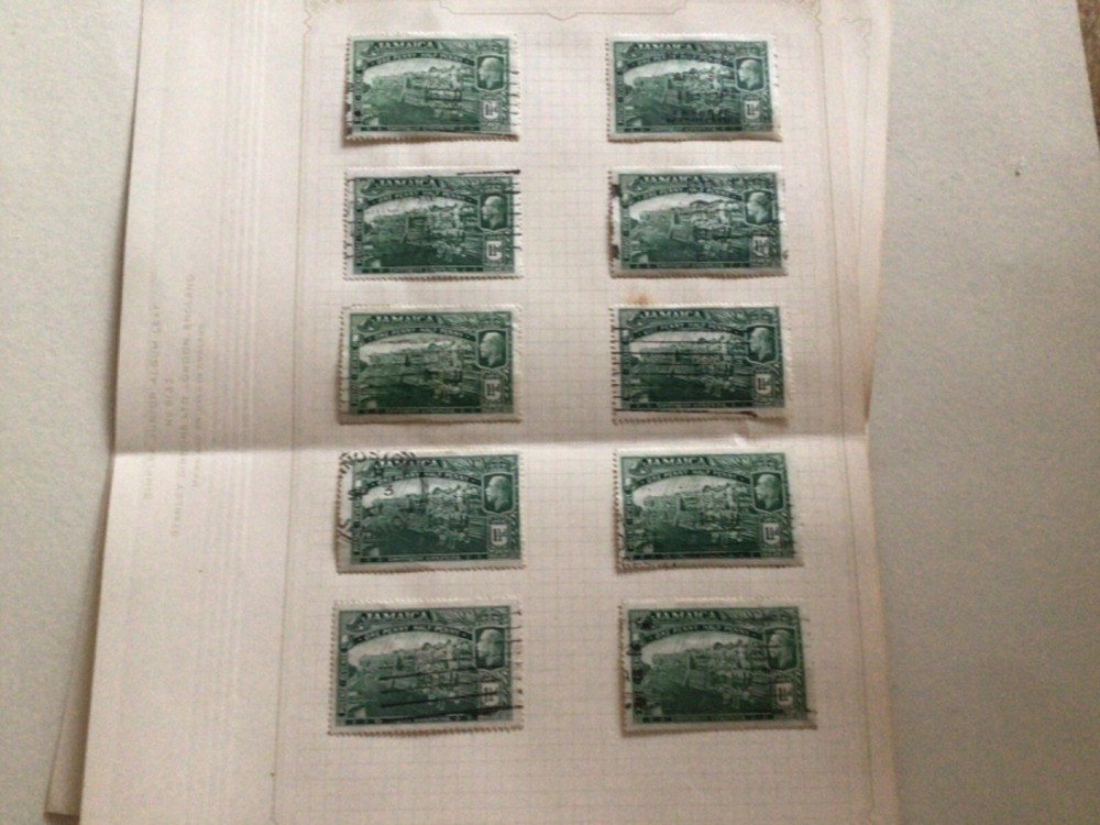 Jamaica used stamps on folded page A11606