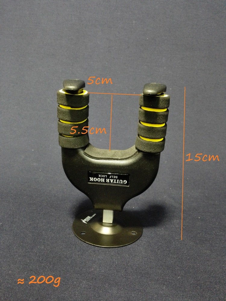 Haze Guitar Solid Wall Mount Guitar Bracket, Short-Arm, Metal Base