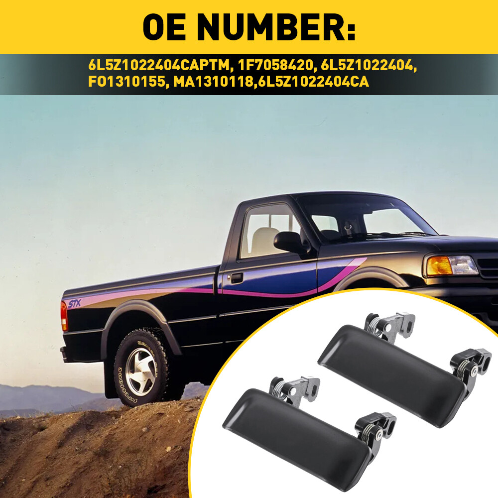 Door Handle Front Driver Passenger Side Smooth Black Right Left For Ford Ranger