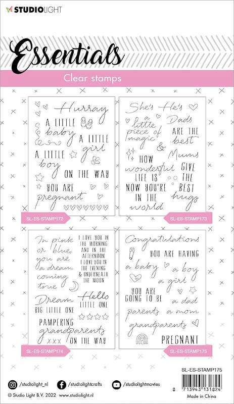 Studio Light Essentials Clear Stamp-Nr. 175, Congratulations Sentiments
