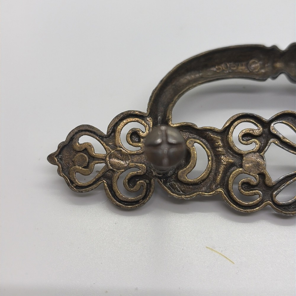 Vtg Pair Of Brass Drawer Pulls 7” (11)