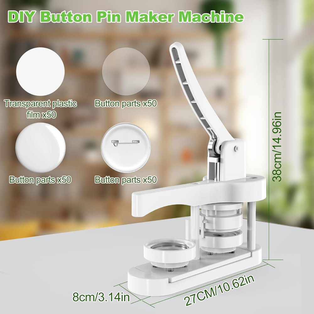 2026 Button Maker Machine Multiple-Sizes, 3-in-1 Pin Maker Machine with 50pcs Bu