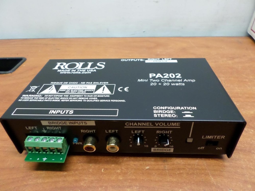 Rolls PA202 Mini 2 Channel Amp 20 + 20 Watts - NOB