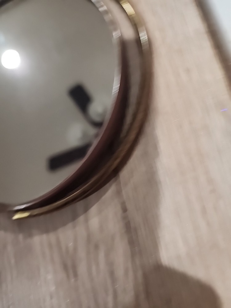 Mid Century French Brass Table Mirror 1950s