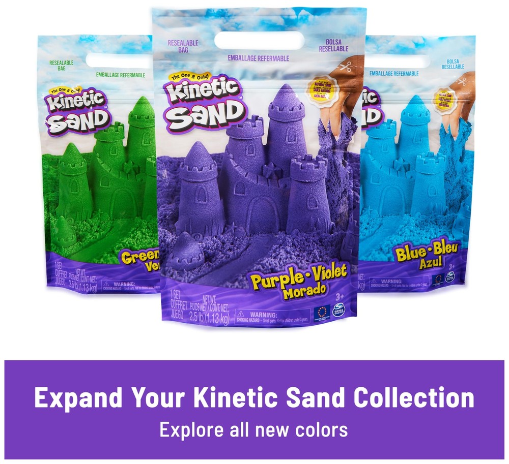 Squish N’ Create Playset 13.5oz Play Sand (Blue, Yellow & Pink) 5 Tools Stocking