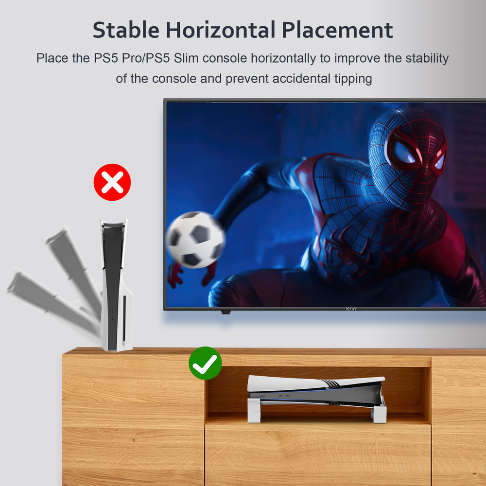 For PS5 Slim and PS5 PRO console desktop stand horizontal base accessories