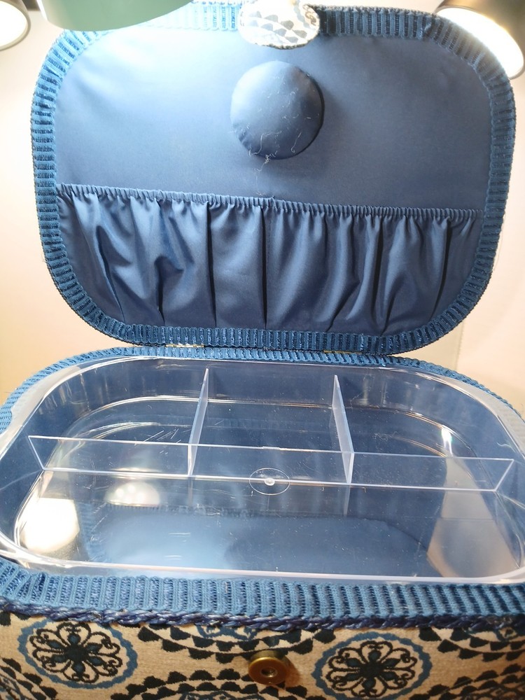 Sewing Box Organizer With Plastic Insert Mandala Style Pattern