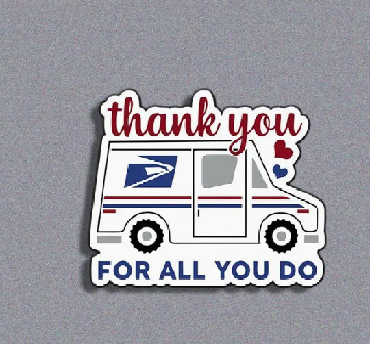 Thank You Post Office Sticker Mail Carrier Box Mail Box