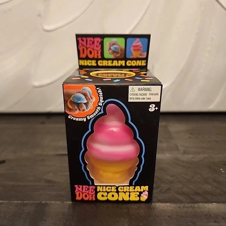 Nee Doh Nice Cream Cone Squishy - PINK - New - 1pcs
