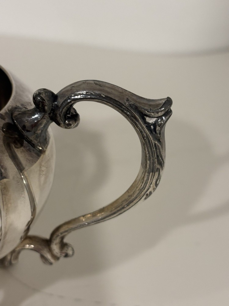 Sheridan Silverplate Creamer Footed with Ornate Handle and Feet