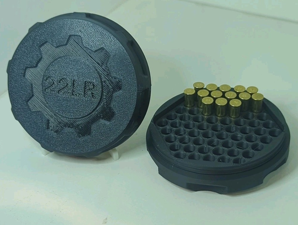 .22 LR Ammo Box 61 Round Case – Black Plastic Storage Holder – Ammo Container