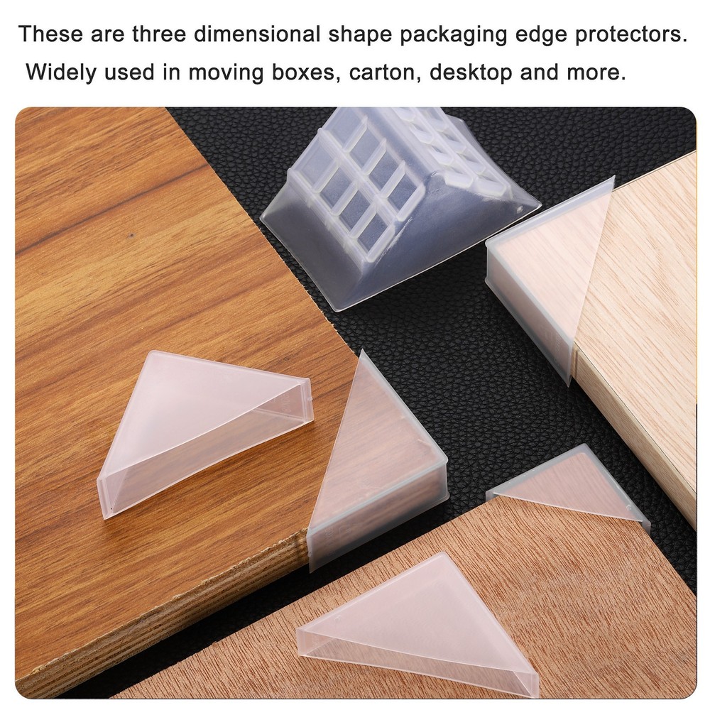 8Pcs Corner Protectors 18x71mm Plastic Right Angle Corner Guards Cushion Black
