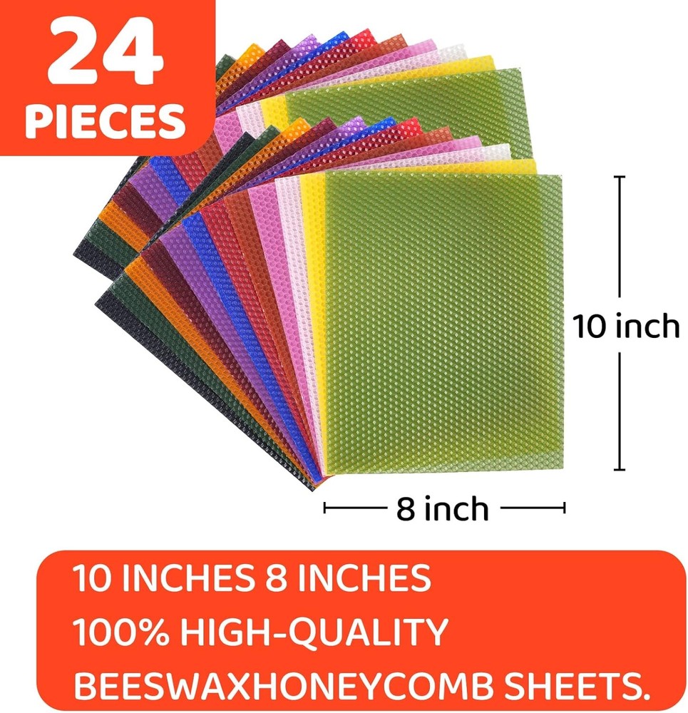 24 Pack 10x8 Inch Beeswax Sheets Experience 24