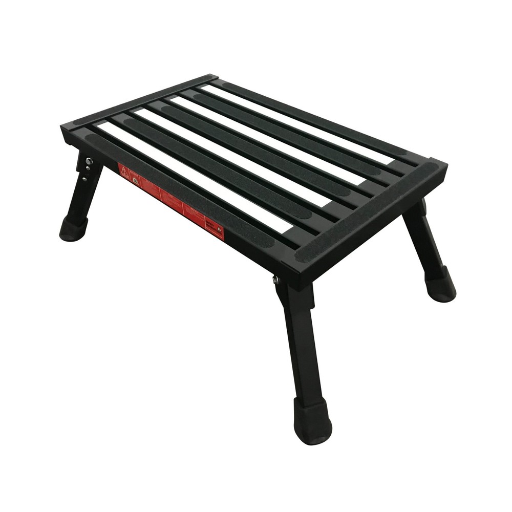 Caravan RV Lightweight Compact ILLUMINATING Folding Platform Step 22cm Height